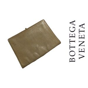 BOTTEGA VENETA® Vintage Formal Snakeskin Leather Clasp Clutch Bag Purse